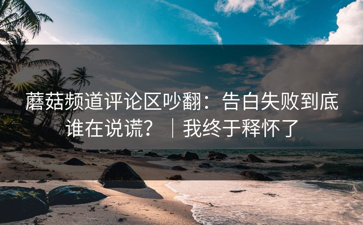 蘑菇频道评论区吵翻：告白失败到底谁在说谎？｜我终于释怀了